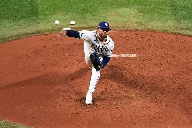 October 5, 2026, St. Petersburg, Florida, USA: Tampa Bay Rays starting pitcher Freddy Peralta (51) delivers a pitch during game two of the ALDS for the 2026 MLB, Baseball Herren, USA Playoffs against the New York Yankees on October 5, 2026 at Tropicana Field. The Rays beat the Yankees 5-2. MLB 2026: ALDS Game 2 Tampa Bay Rays 5 : 2 New York Yankees  - ZUMAh180 20261005_zsp_h180_032 Copyright: xKimxHukarix