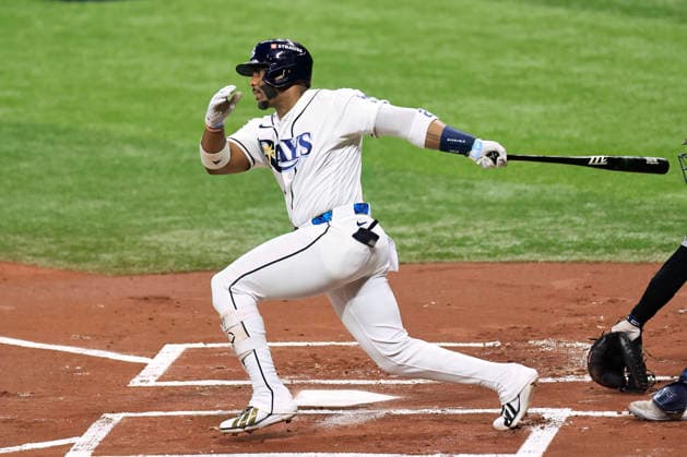 October 5, 2026, St. Petersburg, Florida, USA: Tampa Bay Rays designated hitter Yandy DoÂ­az (2) reaches on a fielding error by New York Yankees third baseman Ryan McMahon (19) during game two of the ALDS for the 2026 MLB, Baseball Herren, USA Playoffs on October 5, 2026 at Tropicana Field. The Rays beat the Yankees 5-2. MLB 2026: ALDS Game 2 Tampa Bay Rays 5 : 2 New York Yankees  - ZUMAh180 20261005_zsp_h180_038 Copyright: xKimxHukarix