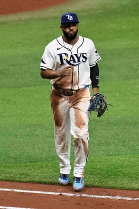 October 5, 2026, St. Petersburg, Florida, USA: Tampa Bay Rays third baseman Junior Caminero (13) runs to the dugout during game two of the ALDS for the 2026 MLB, Baseball Herren, USA Playoffs against the New York Yankees on October 5, 2026 at Tropicana Field. The Rays beat the Yankees 5-2. MLB 2026: ALDS Game 2 Tampa Bay Rays 5 : 2 New York Yankees  - ZUMAh180 20261005_zsp_h180_061 Copyright: xKimxHukarix