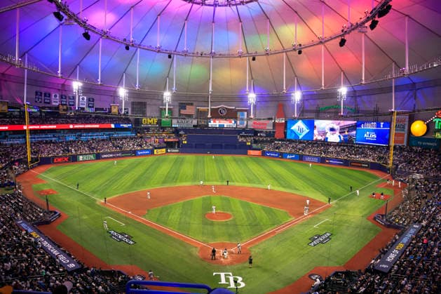 October 5, 2026, St. Petersburg, Florida, USA: An overall view of the field during game two of the ALDS for the 2026 MLB, Baseball Herren, USA Playoffs between the Tampa Bay Rays and the New York Yankees on October 5, 2026 at Tropicana Field. The Rays beat the Yankees 5-2. MLB 2026: ALDS Game 2 Tampa Bay Rays 5 : 2 New York Yankees  - ZUMAh180 20261005_zsp_h180_085 Copyright: xKimxHukarix
