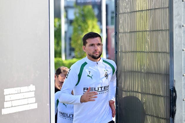 06.10.2026; Moenchengladbach; Fussball, Herren, Saison 2026 2027, Training Borussia Moenchengladbach Kevin Stoeger (Gladbach) DFL regulations prohibit any use of photographs as image sequences and or quasi-video. ista-Borussia-Park Nordrhein-Westfalen Deutschland