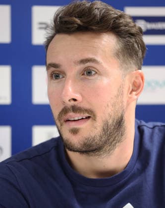 press conference, PK, Pressekonferenz of HC Zagreb Manuel Strlek of HC Zagreb speaks on a press conference on October 06, 2026 in Zagreb, Croatia ahead of the EHF Champions League match between HC Zagreb and Aalborg Handbold.  MarkoxPrpic PIXSELL