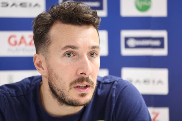 press conference, PK, Pressekonferenz of HC Zagreb Manuel Strlek of HC Zagreb speaks on a press conference on October 06, 2026 in Zagreb, Croatia ahead of the EHF Champions League match between HC Zagreb and Aalborg Handbold.  MarkoxPrpic PIXSELL
