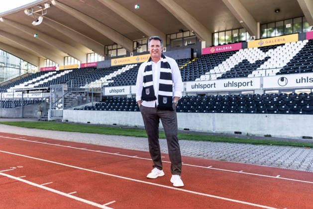 PK Pressekonferenz SSV Ulm 1846 Fußball Vorstellung Alois Schwartz , Fussball, Regionalliga Südwest, Donaustadion Ulm 06.10.26 Alois Schwartz (SSV Ulm 1846 Fussball, Trainer und sportlicher Leiter) im Donaustadion Ulm PK Pressekonferenz SSV Ulm 1846 Fußball Vorstellung Alois Schwartz , Fussball, Regionalliga Südwest, Donaustadion Ulm 06.10.26 Foto: Lucca Fundel Ulm Donaustadion Baden-Württemberg Deutschland