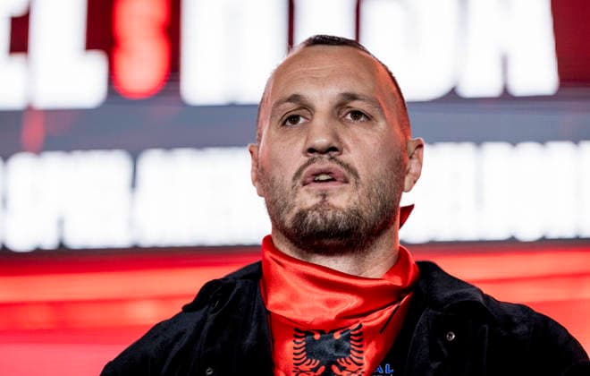 Duesseldorf, Germany. 06th Oct 2026. Nelson Hysa Pressekonferenz Agit Kabayel (GER) vs. Nelson Hysa (ALB) 06.10.2026