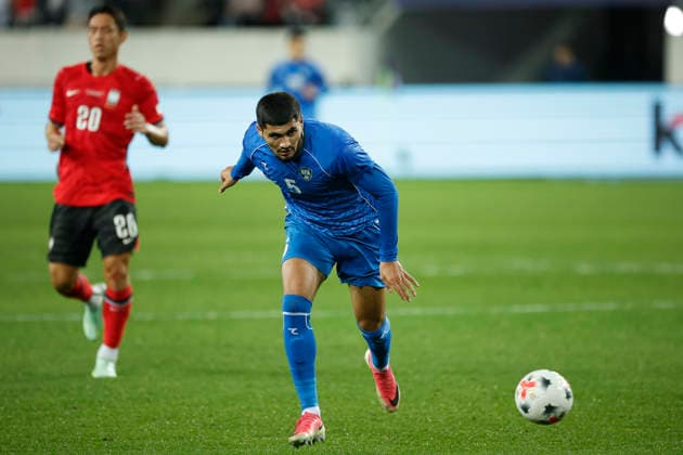 South Korea v Uzbekistan - Friendly Match Jahongir Urozov of Uzbekistan in action during the International Friendly, Länderspiel, Nationalmannschaft Match presented by Hana Bank between the Republic of Korea and Uzbekistan at Mireu Stadium in Yongin, South Korea, on October 6, 2026. Yongin GYEONGGI South Korea  Copyright: xSeung-ilxRyux originalFilename:ryu-football261006_npIPZ.jpg