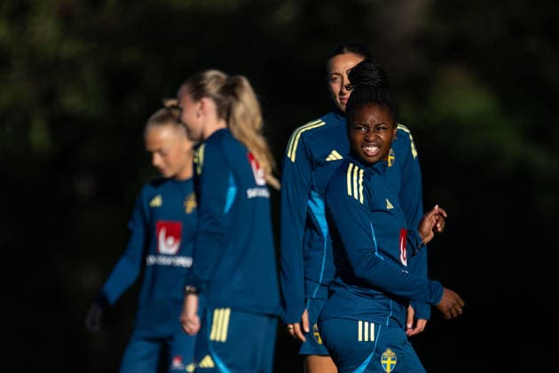 261006 Monica Jusu Bah of the Swedish women s national football team during a training session on October 6, 2026 in Stockholm. Photo: Emma Wallskog BILDBYRAN kod EW EW0714 fotboll football soccer fotball vm-kval kval fifa womens world cup qualifier qualifier träning practice training sverige sweden dam bbeng Copyright: EMMAxWALLSKOG BB261006EW020