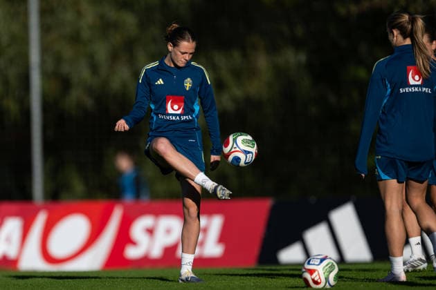 261006 Sofia Reidy of the Swedish women s national football team during a training session on October 6, 2026 in Stockholm. Photo: Emma Wallskog BILDBYRAN kod EW EW0714 fotboll football soccer fotball vm-kval kval fifa womens world cup qualifier qualifier träning practice training sverige sweden dam bbeng Copyright: EMMAxWALLSKOG BB261006EW024