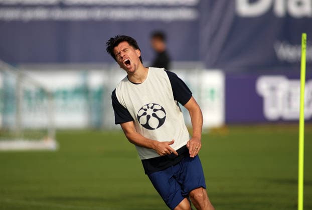 Fussball, Herren, Regionalliga Bayern, Saison 2026 2027, TSV 1860 München, Training, Grünwalder Strasse 114 Tunay Deniz (TSV 1860 München) schreit, schreiend, Mund offen nach vergebener Torchance, Emotion, Schrei