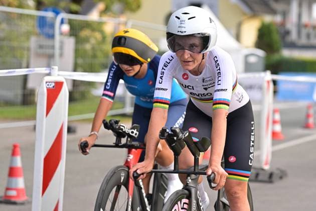 Italian Elisa Longo Borghini pictured during the time trial mixed relay elite race (44,2 km) at the cycling UEC Road European Championships, in Ljubljana, Slovenia Tuesday 6 October 2026. The UEC Road European Championships are taking place from 02 to 07 October in Ljubljana, Slovenia. DAVIDxPINTENS  x188931429x