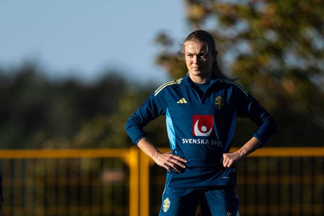 261006 Beata Olsson of the Swedish women s national football team during a training session on October 6, 2026 in Stockholm. Photo: Emma Wallskog BILDBYRAN kod EW EW0714 fotboll football soccer fotball vm-kval kval fifa womens world cup qualifier qualifier träning practice training sverige sweden dam bbeng Copyright: EMMAxWALLSKOG BB261006EW050