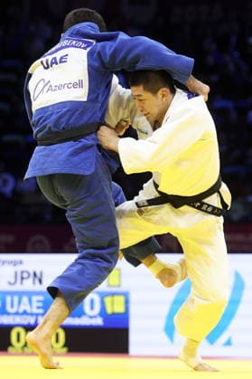 AZERBAIJAN, BAKU - OCTOBER 6, 2026: Ryuga Tanaka of Japan and Makhmadbek Makhmadbekov of UAE compete in the men™s -73 kg category at the National Gymnastics Arena during the 2026 World Judo Championships 2026 World Judo Championships In Baku  - ZUMAt113 20261006_zaa_t113_419 Copyright: xMikhailxSinitsynx