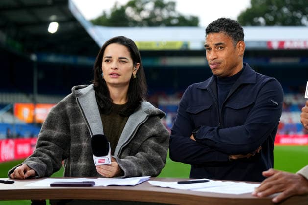 European Championship, EM, Europameisterschaft Qualifier: The Netherlands U21, U 21 v Bosnia and Herzegovina U21 Doetinchem - ESPN reporter Fresia Cousino Arias talks with Coach Michael Reiziger of The Netherlands U21 before the eigth qualification round of the 2026 2027 European Championship Qualifier. The match is set between The Netherlands U21 and Bosnia and Herzegovina U21 at De Vijverberg on 6 October 2026 in Doetinchem, Netherlands. (Hero Images Yannick Verhoeven) Copyright: xYannickxVerhoevenx