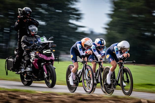 France: UEC Road cycling, Rad, Radsport, Strasse European Championships - Ljubljana 2026 SQUIBAN Maeva - KERBAOL Cedrine - BERTHET Juliette ( FRA ) France Querformat - quer - horizontal - Landscape - Event Veranstaltung: UEC Road Cycling European Championships 2026 Ljubljana - Category Kategorie: Cycling - Road Cycling European Championships - Mixed Relay Men and Women Elite - Location Ort: Europe Slovenia - Sencur - Å enÄur - Discipline: Mixed Relay ( MR ) - Distance: 44 km - Date Datum: 06.10.2026 Tuesday Day 4 -