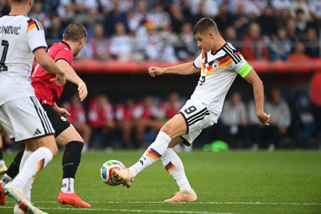 Nicolo TRESOLDI (GER) Aktion, Zweikampf, Fussball Laenderspiel, U21, U 21 EM-Qualifikation, Deutschland - Georgien am 06.10.2026, Schueco-Arena Bielefeld, Â