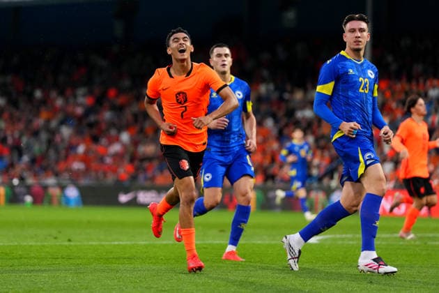 European Championship, EM, Europameisterschaft Qualifier: The Netherlands U21, U 21 v Bosnia and Herzegovina U21 Doetinchem - Ayoub Oufkir of The Netherlands U21 looks dejected during the eigth qualification round of the 2026 2027 European Championship Qualifier. The match is set between The Netherlands U21 and Bosnia and Herzegovina U21 at De Vijverberg on 6 October 2026 in Doetinchem, Netherlands. (Hero Images Yannick Verhoeven) Copyright: xYannickxVerhoevenx