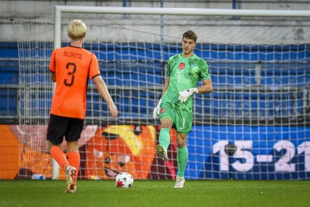 DOETINCHEM , 06-10-2026 , Stadion De Vijverberg , season 2026 2027 , EURO U21, U 21 Qualification football , match between Netherlands U21 and Bosnia and Herzegovina U21 , picture shows Netherlands goalkeeper Bernt Klaverboer Netherlands U21 - Bosnia and Herzegovina U21  x207980582x Copyright:
