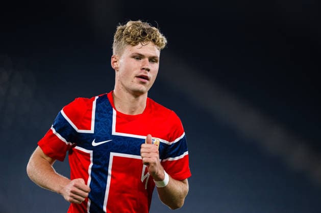 261006 Sindre Walle Egeli of Norway during the UEFA European Under-21 Qualifier football match between Norway and Israel on October 6, 2026 in Stavanger. Photo: Marius Simensen BILDBYRAN COP 238 bbeng em kvalifisering football fotball fotboll israel norge norway soccer U21, U 21 UEFA EURO, EM, Europameisterschaft,Fussball under-21 qualifiers Copyright: MARIUSxSIMENSEN BB261006BB595