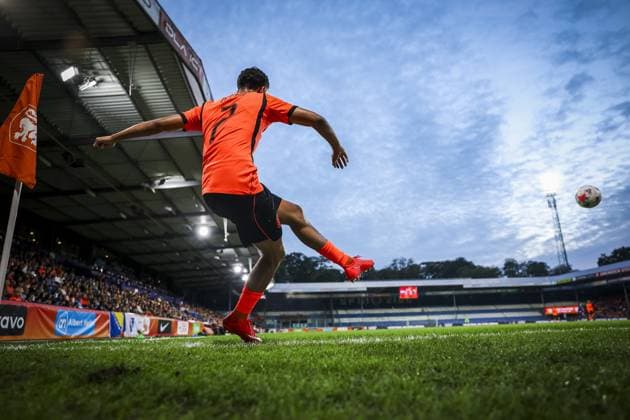 DOETINCHEM , 06-10-2026 , Stadion De Vijverberg , season 2026 2027 , EURO U21, U 21 Qualification football , match between Netherlands U21 and Bosnia and Herzegovina U21 , picture shows Netherlands player Ayoub Oufkir Netherlands U21 - Bosnia and Herzegovina U21  x207980832x Copyright: