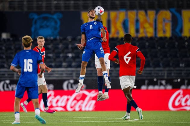 261006 Mohammad Abu Rumi of Israel during the UEFA European Under-21 Qualifier football match between Norway and Israel on October 6, 2026 in Stavanger. Photo: Marius Simensen BILDBYRAN COP 238 bbeng em kvalifisering football fotball fotboll israel norge norway soccer U21, U 21 UEFA EURO, EM, Europameisterschaft,Fussball under-21 qualifiers Copyright: MARIUSxSIMENSEN BB261006BB602