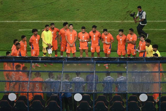KOLKATA, INDIA - OCTOBER 6: Indian players after loosing the match by 6-1 during FIFA International Friendly, Länderspiel, Nationalmannschaft match against Uruguay at Vivekananda Yuva Bharati Stadium on October 6, 2026 in Kolkata, India. (Photo by Samir Jana Hindustan Times) India Vs Uruguay FIFA International Friendly Match At Salt Lake Stadium Kolkata