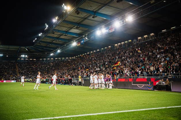 U21, U 21 EM-Qualifikation: Deutschland - Georgien, 06.10.2026 TOR, JUBEL zum 2:0 durch DÅ¾enan PejÄinoviÄ‡ (Deutschland, 11); Fußball, EM-Qualifikation U 21, 10. Spieltag: Deutschland vs. Georgien am 06.10.2026, Bielefeld DFB REGULATIONS PROHIBIT ANY USE OF PHOTOGRAPHS AS IMAGE SEQUENCES AND OR QUASI-VIDEO. Copyright: xBEAUTIFULxSPORTS Tonhäuserx