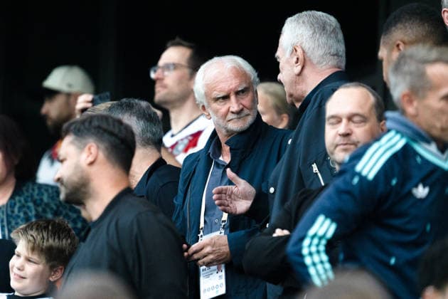 Deutschland: U21, U 21 EM-Qualifikation 2026 2027, Deutschland U21 vs. Georgien U21, Nationalmannschaft, DFB Länderspiel Dienstag 27.03.2026, Schüco Arena, Bielefeld Rudi Völler im Publikum Copyright: xCelinaxLeiersx