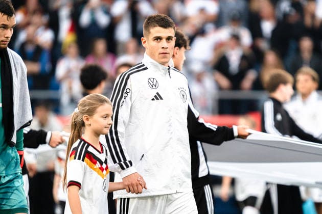 Deutschland: U21, U 21 EM-Qualifikation 2026 2027, Deutschland U21 vs. Georgien U21, Nationalmannschaft, DFB Länderspiel Dienstag 27.03.2026, Schüco Arena, Bielefeld Nicolo Tresoldi Copyright: xCelinaxLeiersx