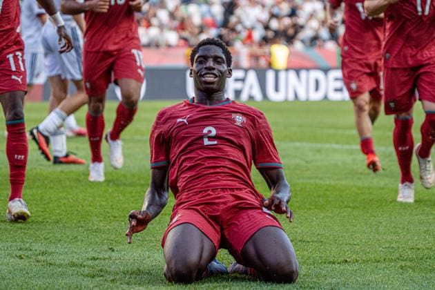 LEIRIA, PORTUGAL - OCTOBER 06: Daniel Banjaqui of Portugal celebrating a goal during UEFA EURO, EM, Europameisterschaft,Fussball U21, U 21 Qualifying Round matchday 13 between Portugal and Czechia at Estádio Municipal de Leiria on October 06, 2026 in Leiria, Portugal. (Photo by Catia Silva SPP) Copyright: xCatiaxSilvax Sportspressphoto_SPR247106