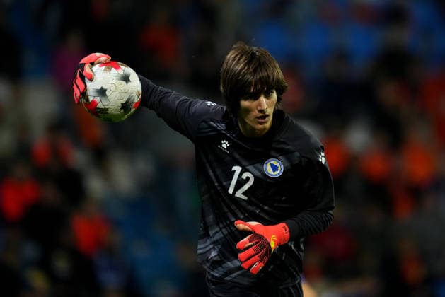 European Championship, EM, Europameisterschaft Qualifier: The Netherlands U21, U 21 v Bosnia and Herzegovina U21 Doetinchem - Goalkeeper Amil Siljevic of Bosnia and Herzegovina U21 in action during the eigth qualification round of the 2026 2027 European Championship Qualifier. The match is set between The Netherlands U21 and Bosnia and Herzegovina U21 at De Vijverberg on 6 October 2026 in Doetinchem, Netherlands. (Hero Images Yannick Verhoeven) Copyright: xYannickxVerhoevenx