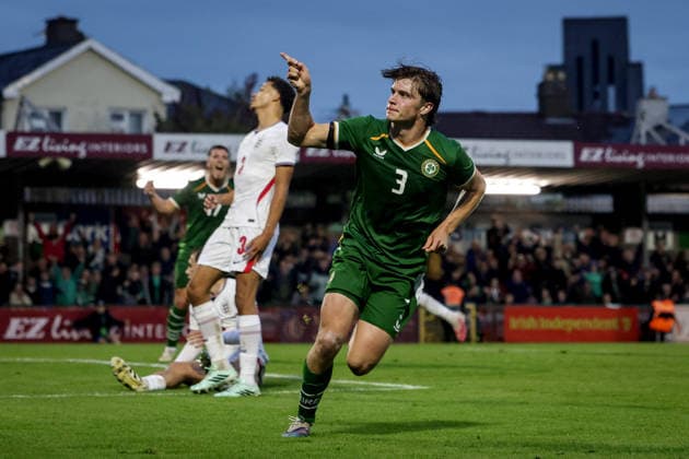 2027 UEFA Under 21 European Qualifier, Munster FA Turner s Cross, Cork 6 10 2026 Republic of Ireland vs England Ireland s Conor McManus celebrates after he scores his sides 2nd goal of the match Conor McManus celebrates after he scores his sides 2nd goal of the match 6 10 2026  Copyright: xx NE1L0102a