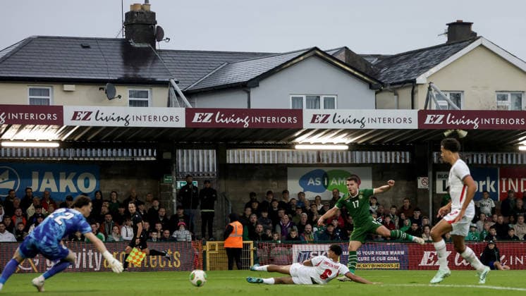 2027 UEFA Under 21 European Qualifier, Munster FA Turner s Cross, Cork 6 10 2026 Republic of Ireland vs England Ireland s Tommy Lonergan scores his sides 1st goal of the match Tommy Lonergan scores his sides 1st goal of the match 6 10 2026  Copyright: xx NE1L9993