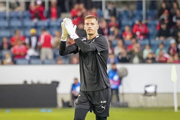 Fussball UEFA Nations League 2026 - 2027, 4. Spieltag - Schweiz vs Nordmazedonien - Thermoplan Arena (Luzern): Antony Racioppi (Schweiz, 1) Copyright: xJOERANxSTEINSIEKx