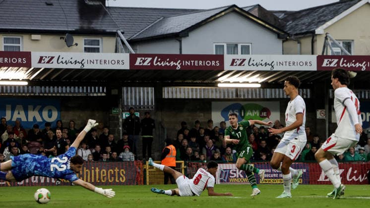 2027 UEFA Under 21 European Qualifier, Munster FA Turner s Cross, Cork 6 10 2026 Republic of Ireland vs England Ireland s Tommy Lonergan scores his sides 1st goal of the match Tommy Lonergan scores his sides 1st goal of the match 6 10 2026  Copyright: xx NE1L9999