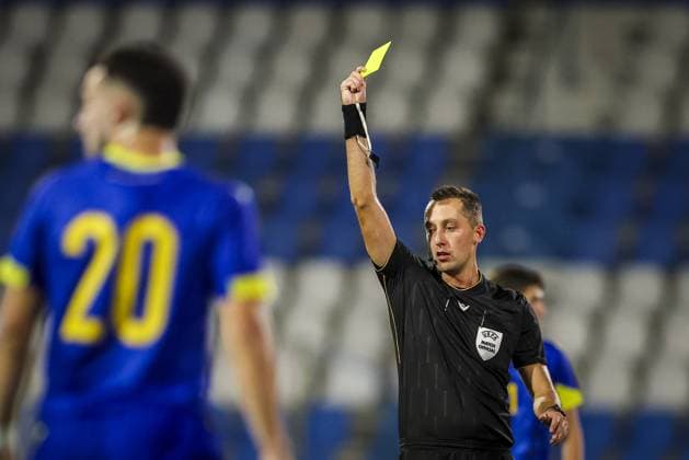 DOETINCHEM , 06-10-2026 , Stadion De Vijverberg , season 2026 2027 , EURO U21, U 21 Qualification football , match between Netherlands U21 and Bosnia and Herzegovina U21 , picture shows Referee Dalibor Cerny Netherlands U21 - Bosnia and Herzegovina U21  x207982029x Copyright: