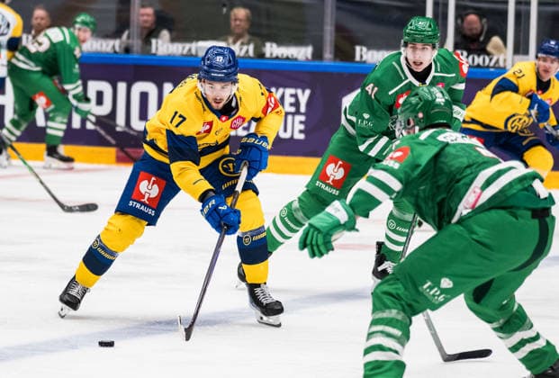 261006 Ken Jäger of Davos during the CHL game between Rögle and Davos on October 6, 2026 in Ängelholm. Photo: Niclas Jönsson BILDBYRAN COP 273 NO0449 ishockey Ice hockey, Eishockey chl champions hockey league rögle davos rögle bbeng ishockey ice hockey chl champions hockey league rögle davos rögle bbeng Copyright: NICLASxJÖNSSON BB261006NO040