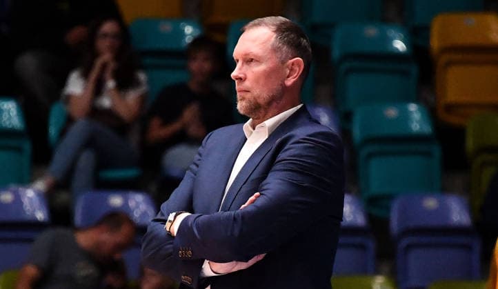 06.10.2026, xokbx, Basketball BKT Europe Cup , Skyliners Frankfurt - Siauliai Basketball v.l. Darius Songaila (Head Coach, Trainer, Siauliai Basketball) Frankfurt