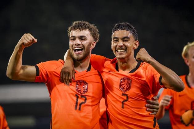DOETINCHEM , 06-10-2026 , Stadion De Vijverberg , season 2026 2027 , EURO U21, U 21 Qualification football , match between Netherlands U21 and Bosnia and Herzegovina U21 , picture shows Netherlands player Aymen Sliti scores the 1-0 Netherlands player Ayoub Oufkir Netherlands U21 - Bosnia and Herzegovina U21  x207982235x Copyright: