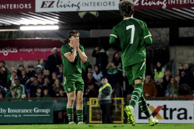 2027 UEFA Under 21 European Qualifier, Munster FA Turner s Cross, Cork 6 10 2026 Republic of Ireland vs England Ireland s Conor McManus reacts to a missed chance Conor McManus reacts to a missed chance 6 10 2026  Copyright: xx NE1Z0709