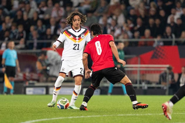 06.10.2026, GER, Deutschland U21, U 21 vs Georgien U21 Wael Mohya (Deutschland U21, 21) Einzelaktion; Ganzkörper Ganzkoerper ; Ball am Fuss; Bielefeld SchücoArena Bielefeld Deutschland Copyright: xnordphotoxGmbHx xChristianxSchulzex