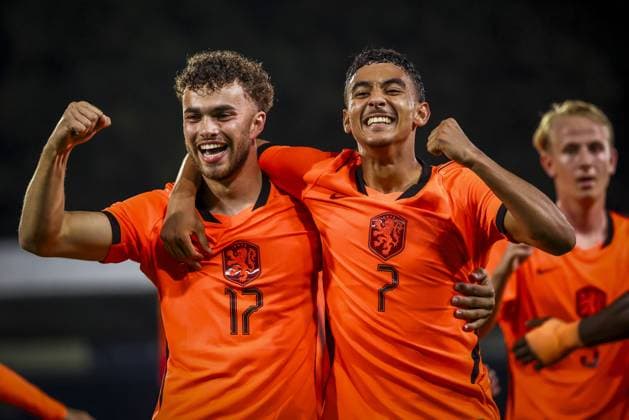 DOETINCHEM , 06-10-2026 , Stadion De Vijverberg , season 2026 2027 , EURO U21, U 21 Qualification football , match between Netherlands U21 and Bosnia and Herzegovina U21 , picture shows Netherlands player Aymen Sliti scores the 1-0 Netherlands player Ayoub Oufkir Netherlands U21 - Bosnia and Herzegovina U21  x207982313x Copyright: