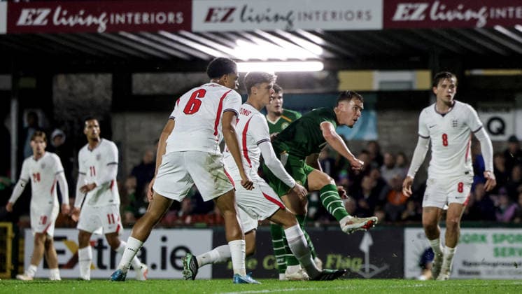 2027 UEFA Under 21 European Qualifier, Munster FA Turner s Cross, Cork 6 10 2026 Republic of Ireland vs England Ireland s Tommy Lonergan scores his sides 3rd goal of the match Tommy Lonergan scores his sides 3rd goal of the match 6 10 2026  Copyright: xx NE1L0841