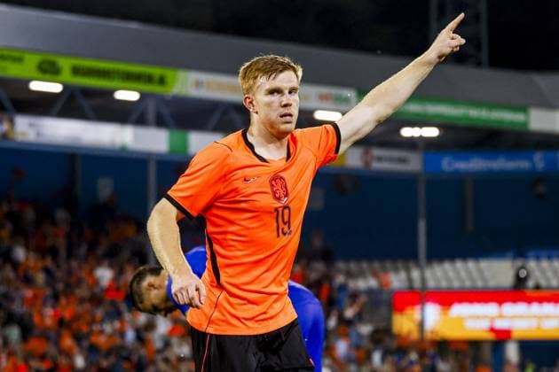 DOETINCHEM - Devin Haen of the Netherlands U21, U 21 celebrates his team s third goal during the European Championship, EM, Europameisterschaft Qualifier (Under 21) match between the Netherlands U21 and Bosnia and Herzegovina U21 at Stadion de Vijverberg on 06 October 2026 in Doetinchem, the Netherlands. WART BRINKERHOF ANP Europees Kampioenschap (Onder 21) 2026 27 xVIxANPxSportx xMarcelxterxBalsxIVx 571696391 originalFilename: 571696391.jpg