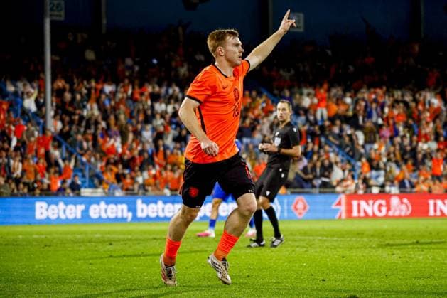 DOETINCHEM - Devin Haen of the Netherlands U21, U 21 celebrates his team s second goal during the European Championship, EM, Europameisterschaft Qualifier (Under 21) match between the Netherlands U21 and Bosnia and Herzegovina U21 at Stadion de Vijverberg on 06 October 2026 in Doetinchem, the Netherlands. WART BRINKERHOF ANP Europees Kampioenschap (Onder 21) 2026 27 xVIxANPxSportx xMarcelxterxBalsxIVx 571696692 originalFilename: 571696692.jpg