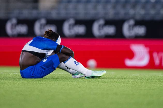 261006 Daniel Dappa of Israel looks dejected after the UEFA European Under-21 Qualifier football match between Norway and Israel on October 6, 2026 in Stavanger. Photo: Marius Simensen BILDBYRAN COP 238 bbeng depp em kvalifisering football fotball fotboll israel norge norway soccer U21, U 21 UEFA EURO, EM, Europameisterschaft,Fussball under-21 qualifiers Copyright: MARIUSxSIMENSEN BB261006BB785