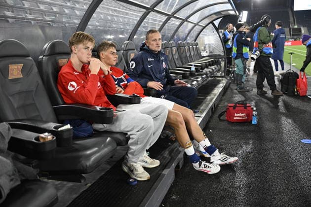U21 European Championship Qualifier: Norway vs. Israel, Stavanger, October 6, 2026. Niklas Kemp Fuglestad, Jens Hjerto Dahl, and Jan Peder Jalland after the European Championship qualifying soccer match between Norway and Israel at Lyse Arena in Stavanger. Photo: Carina Johansen, NTB, Stavanger, Norway. EDITORIAL USE ONLY. RESTRICTED USE FOR BETTING COMPANIES.  Copyright: xCarinaxJohansenx xNTBx