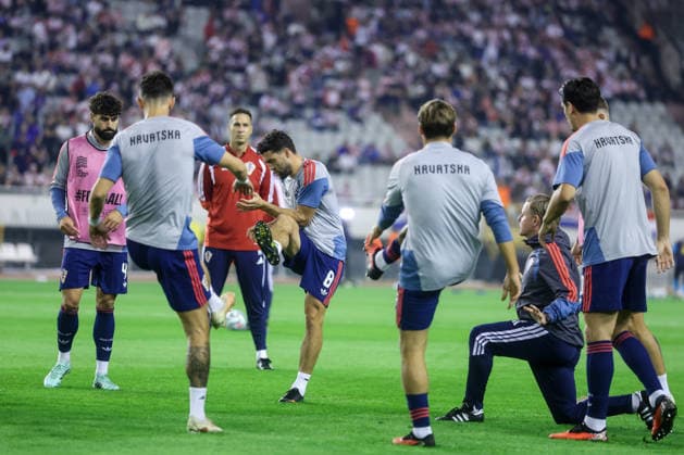 Croatia v Spain - UEFA Nations League 2026 27 Group A3 MD4 Josko Gvardiol and Mateo Kovacic of Croatia warms up prior to the UEFA Nations League 2026 27 group phase match between Croatia and Spain at Stadion Poljud on October 6, 2026 in Split, Croatia.  SanjinxStrukic PIXSELL