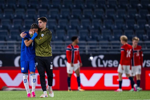 261006 Tay Abed of Israel looks dejected after the UEFA European Under-21 Qualifier football match between Norway and Israel on October 6, 2026 in Stavanger. Photo: Marius Simensen BILDBYRAN COP 238 bbeng depp em kvalifisering football fotball fotboll israel norge norway soccer U21, U 21 UEFA EURO, EM, Europameisterschaft,Fussball under-21 qualifiers Copyright: MARIUSxSIMENSEN BB261006BB832