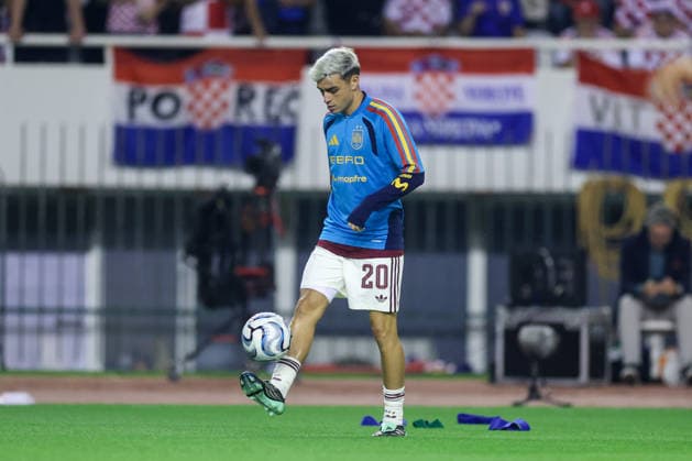 Croatia v Spain - UEFA Nations League 2026 27 Group A3 MD4 Pedri of Spain warms up prior to the UEFA Nations League 2026 27 group phase match between Croatia and Spain at Stadion Poljud on October 6, 2026 in Split, Croatia.  SanjinxStrukic PIXSELL