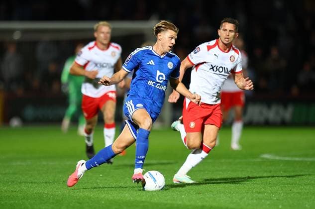 Riley Carr of Leicester City Stevenage v Leicester City, EFL Jersey Mike s Trophy, Football, Lamex Stadium, Stevenage, UK - 06 Oct 2026Stevenage Lamex Stadium United Kingdom  Copyright: xMichaelxZemanek Shutterstockx 17188813ak